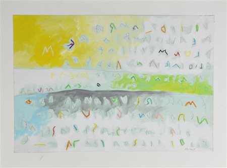 Renzo Nucara SENZA TITOLO tecnica mista su cartoncino, cm 39,5x60 sul fronte:...