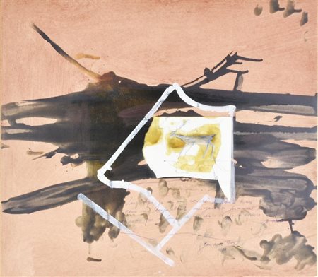 Jean Gaudaire-Thor LONG TEMPS tecnica mista e collage su cartoncino, cm...