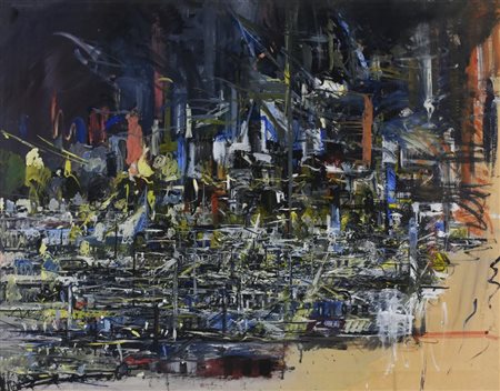 Ignoto SENZA TITOLO olio su tela, cm 80x100 sul fronte: firma e data eseguito...