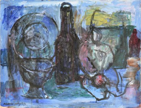 Alvaro Querzoli SENZA TITOLO olio su tela, cm 32x40 sul fronte: firma e data...