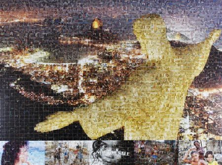 Maria Murgia RIO DE JANEIRO fotomontaggio su kapafix, cm 90x120 sul fronte:...