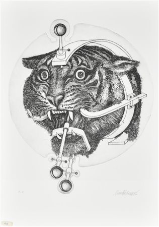 Valeriano Trubbiani SENZA TITOLO incisione su carta, cm 50x35 (lastra cm...