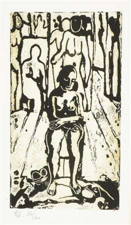 Felice Casorati SENZA TITOLO stampa originale su carta, cm 50x34 (lastra...