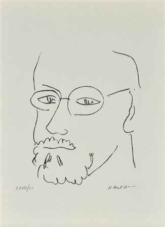 Henri Matisse AUTORITRATTO, 1951 litografia su carta, cm 42x32 esemplare...