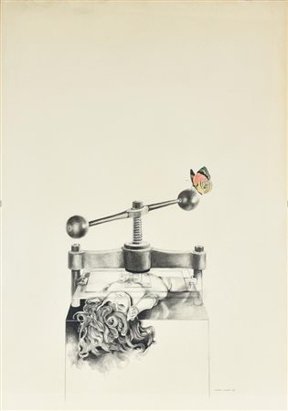 Silvana Siccari FARFALLA, TORNIO E BAMBOLA tecnica mista su carta, cm 100x70...