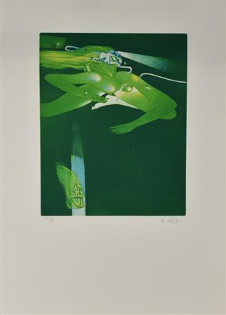 Giovanni Battista De Andreis SIRENA SUBACQUEA incisione su carta, cm 70x50...