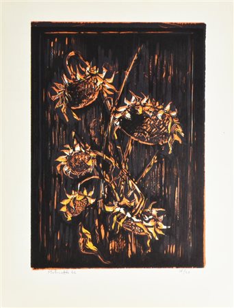 Fulvio Platinetti GIRASOLI serigrafia su carta, cm 65x50 esemplere 17 su 30...