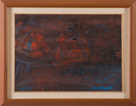 Sergio Romiti (Bologna 1928 – 2000), “Composizione rossa e azzurra”, 1991....