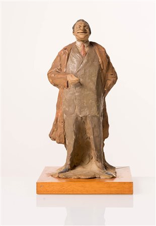 Carlo Anleri (Vergato 1943 - 2015), “Dottore”. Scultura in terracotta...