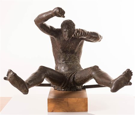 Farpi Vignoli (Bologna 1907 - 1997), “L'Auriga”. Scultura in bronzo, H cm...