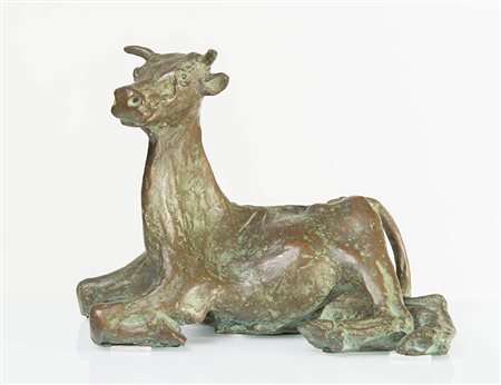 Tony Benetton (Treviso 1910 – 1996), “Mucca”, 1983. Scultura in bronzo,...
