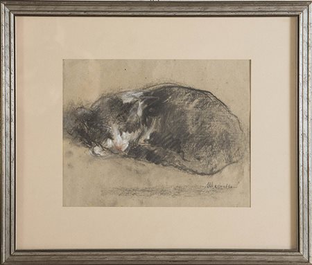 Norma Mascellani (Bologna 1909 – 2009), “Gattino”. Tecnica mista su carta,...
