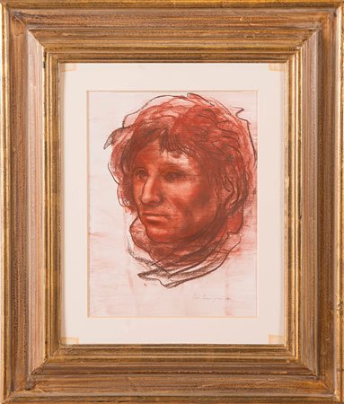Pietro Annigoni (Milano 1910 - Firenze 1988), “Testa”. Sanguigna su...