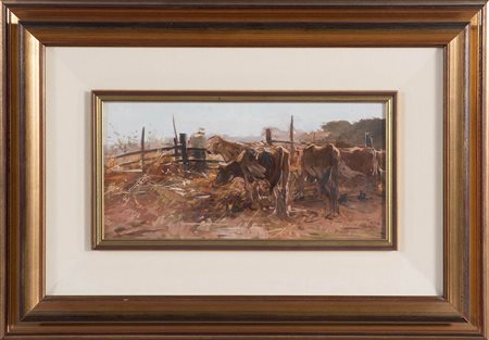 Osvaldo Curandai (Firenze 1931 - ?), “Fattoria di Aristide in Maremma”. Olio...