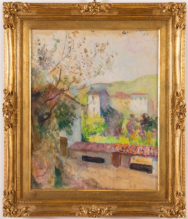 Edoardo Gordigiani (Firenza 1866 - Popolano di Marradi 1961), “Paesaggio”,...
