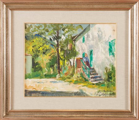 Gino Marzocchi (Molinella 1895 – Bologna 1981), “Paesaggio”, 1977. Olio su...