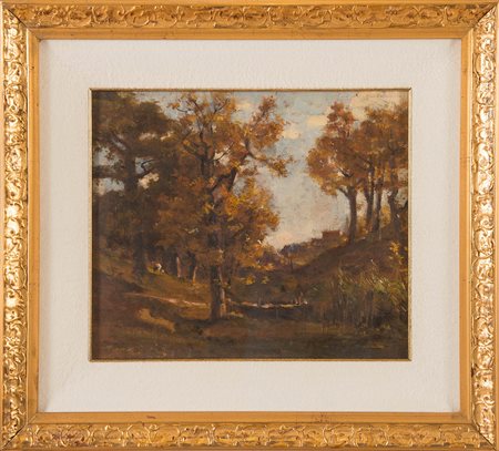 Giulio Fiori (Bologna 1909 - 1991), “Paesaggio”, Anni ‘50. Olio su tela...