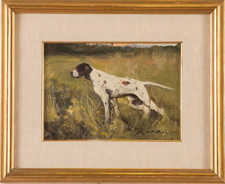 Armeno Mattioli (Vicchio di Mugello 1920 - 2012), “Setter”, 1968. Olio su...