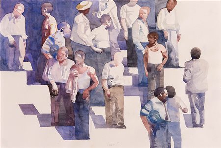 Dino Boschi (Bologna 1923 – 2015), “Curva”. Acquerello su carta, firmato in...