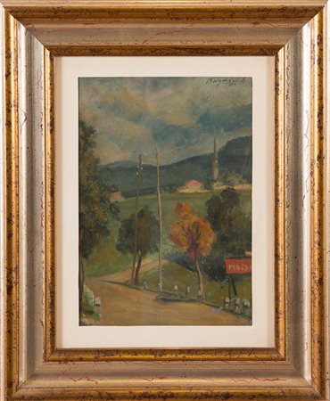 Aldo Borgonzoni (Medicina 1913 – Bologna 2004), “Paesaggio”, 1937. Olio su...