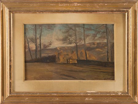 Nino Bertocchi (Bologna 1900 – Monzuno 1956), “Paesaggio”. Olio su tela...