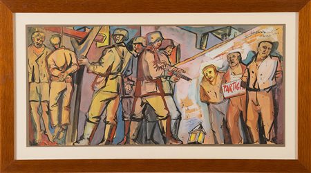 Aldo Borgonzoni (Medicina 1913 – Bologna 2004), “Fucilazione”, 1950. Tecnica...
