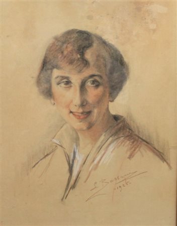 LUCIA BASSANI (Milano 1896 - Como 1967) "Ritratto di donna" Datato e firmato...