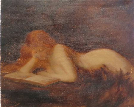 JEAN JACQUES HENNER (Bernwiller 1829 - Parigi 1905) "Nudo di giovane donna"...