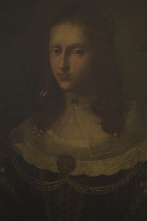 MAESTRO OLANDESE ATTIVO NEL XVII SEC. "Ritratto di ragazza" Olio su tela cm...