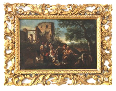 DIRCK THEODOR HELMBREKER (Haarlem 1633 -Roma 1696) "Scena di vita contadina"...