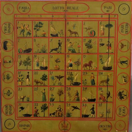 GIOCO DA TAVOLO Biribisso del gioco del - Lotto Reale Campania XIX sec. Altri...