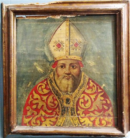 PITTORE DEL XIX SEC. "San Nicola" Olio su tavola