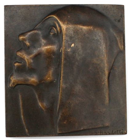 GIACINTO BARDETTI (Quinzano d'Oglio 1879 - Roma 1972) "Volto" Bronzo firmato...