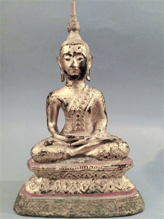 SCULTURA ORIENTALE "Divinità" Bronzo con tracce di doratura Fine XIX sec. cm 22