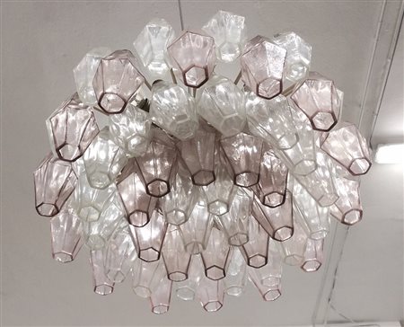 CARLO SCARPA PER VENINI "Lampadario e due appliques" Serie Poliedri