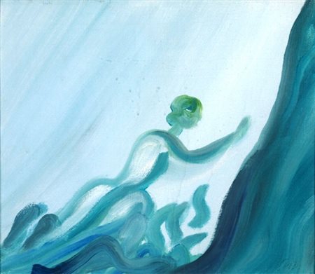 GUIDI VIRGILIO (Roma 1891 - Venezia 1984) "Figura nello spazio" Olio su tela...