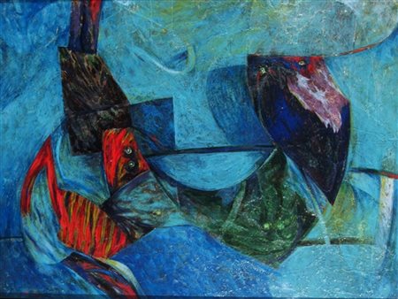 DOVA GIANNI (Roma 1925 - Pisa 1991) "Uno guarda...l'altro" 1986 Olio su tela...