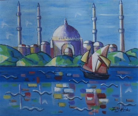 KODRA IBRAHIM (Tirana 1918 - Milano 2006) "Istambul" 1979 Olio su tela cm. H:...