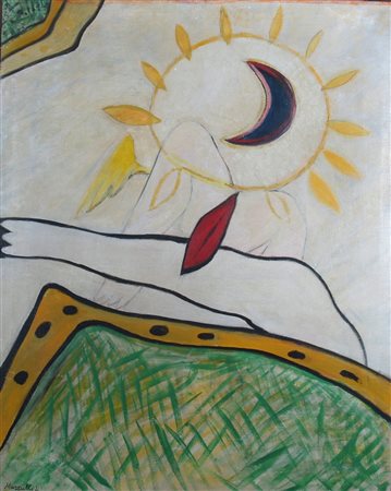 MARZULLI LINO (SESTO SAN GIOVANNI 1929) "Simbolo in spazio di luce" 1971 Olio...