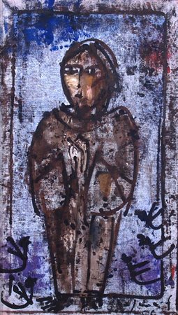 ROGNONI FRANCO (Milano 1913 - Milano 1999) "Figura" 1966 Olio su tela cm. H:...