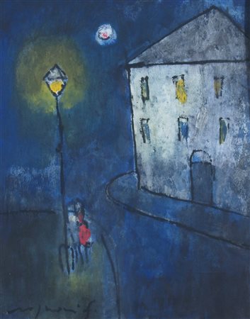 ROGNONI FRANCO (Milano 1913 - Milano 1999) "Paesaggio" Tempera su carta cm....