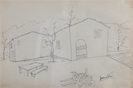 VIANI LORENZO (VIAREGGIO 1882 - LIDO DI OSTIA 1936) "Paesaggio" China su...