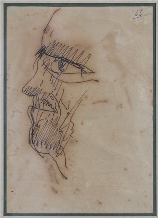 VIANI LORENZO (VIAREGGIO 1882 - LIDO DI OSTIA 1936) "Volto" China su carta...