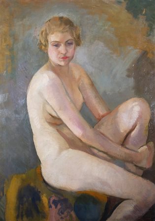 SPADINI ARMANDO (Firenze 1883 - Roma 1995) "Nudo femminile" Olio su tela cm....