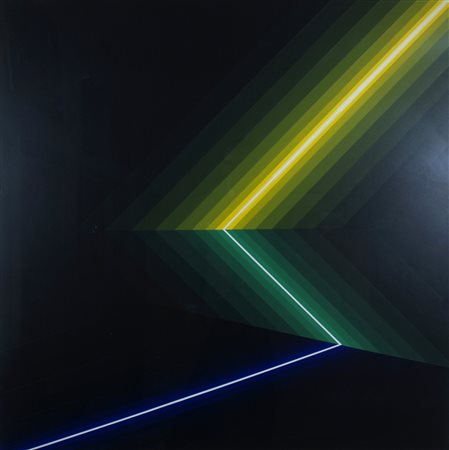 GARCIA ROSSI HORACIO (Buenos Aires 1929) "Senza Titolo" 1985 Olio su tela cm....