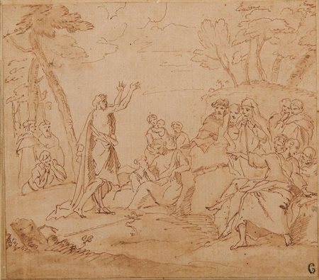 Pier Francesco Mola (1612 - 1666) LA PREDICAZIONE DEL BATTISTA Penna e...