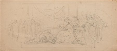 Scuola Neoclassica DUE SCENE DAL NUOVO TESTAMENTO Lotto di due disegni a...