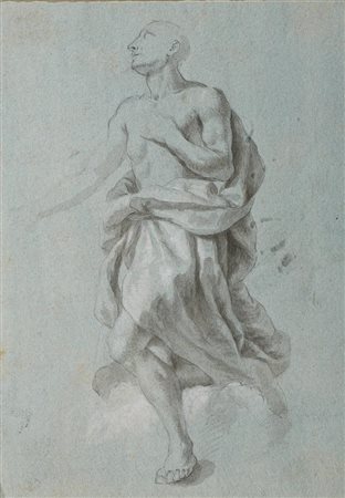 Scuola Italiana del XVIII secolo FIGURA VIRILE AMMANTATA Penna e inchiostro...