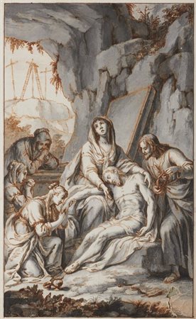 Scuola Emiliana del XVIII secolo LA DEPOSIZIONE NEL SEPOLCRO Penna e...