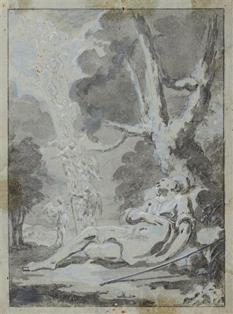 Scuola Emiliana del XVII secolo IL SOGNO DI GIACOBBE Penna e inchiostro nero...